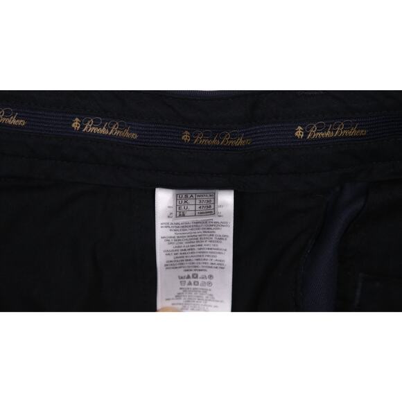 Brooks Brothers Advantage Chino Milano Navy Blue Flat Front Pants 37x30 - Picture 7 of 8